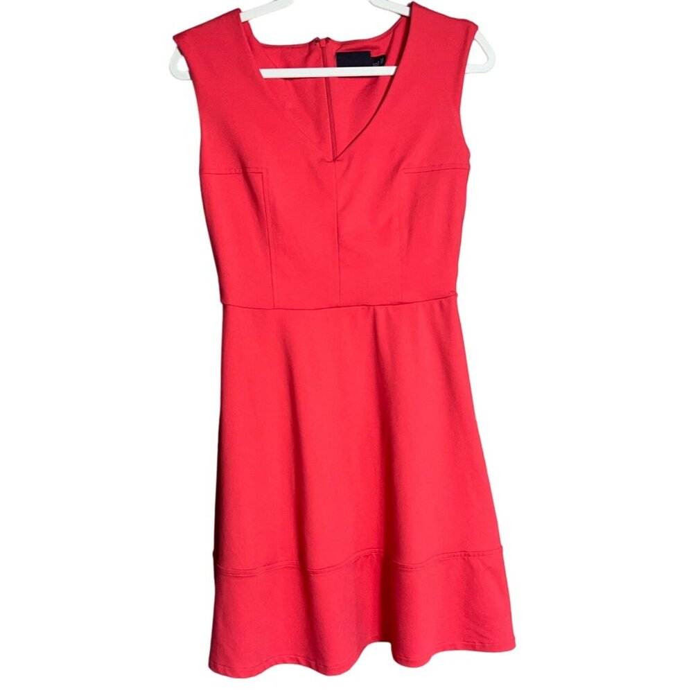 Cynthia Rowley Dress Coral Red Ponte A-line Festival Brunch Travel Resort Wom 4 - Picture 6 of 11
